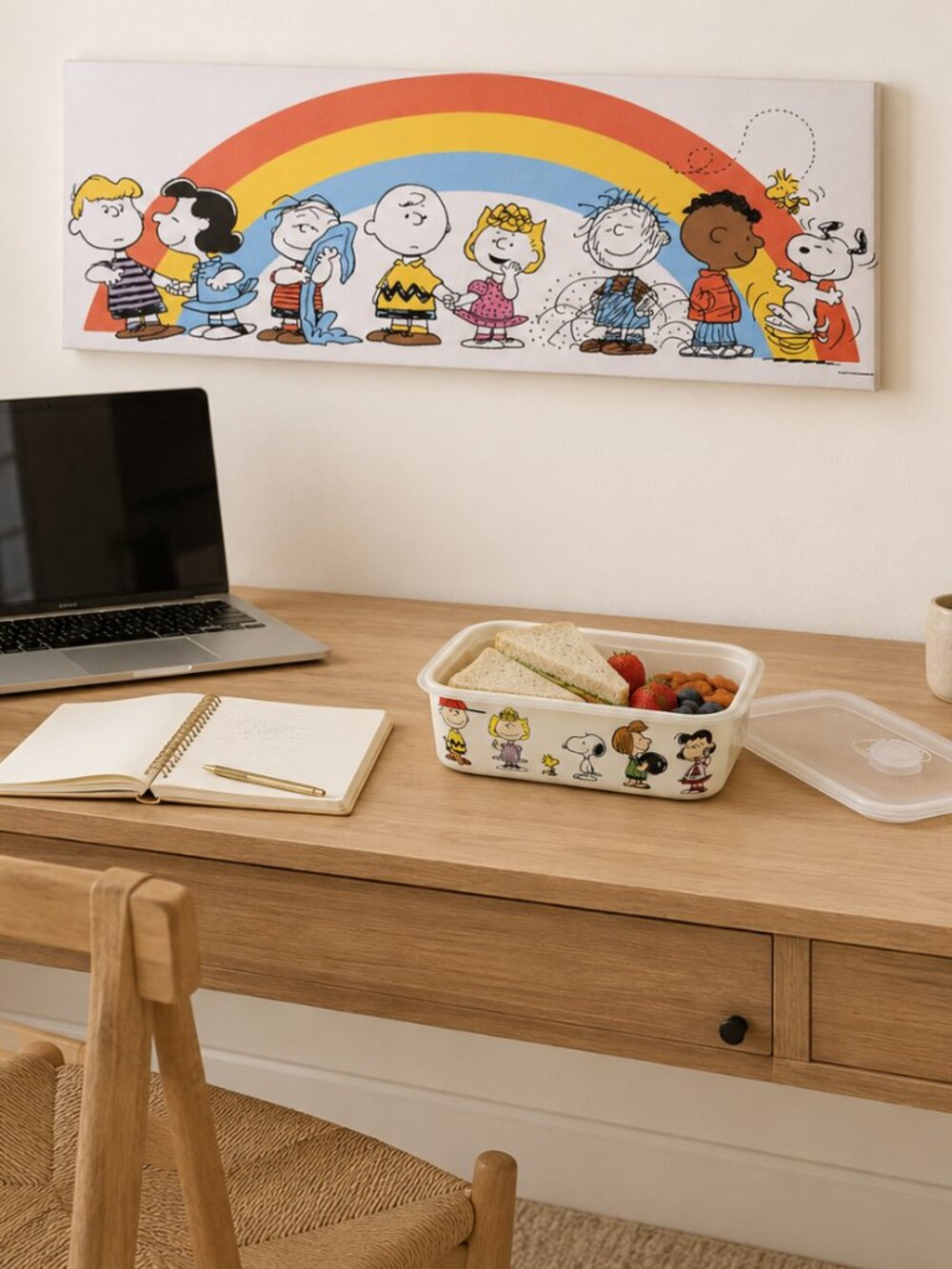 Peanuts Rainbow Canvas Wall Art, Snoopy Charlie Brown Nostalgic Decor